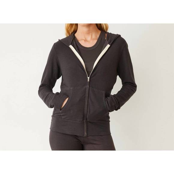 MONROW Tops - NEW MONROW women's zip up hoodie in washed black